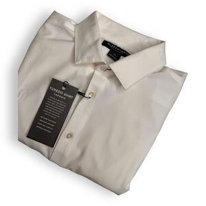 NWT Mizzen+Main Leeward Tuxedo Shirt White Large Trim Fit French Cuff $135